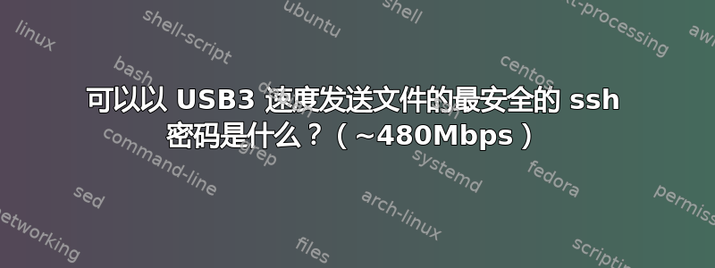 可以以 USB3 速度发送文件的最安全的 ssh 密码是什么？（~480Mbps）