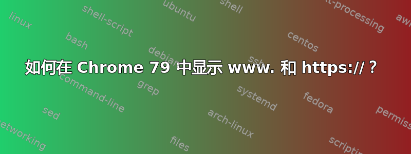 如何在 Chrome 79 中显示 www. 和 https://？