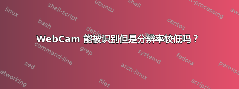 WebCam 能被识别但是分辨率较低吗？