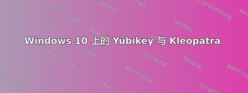 Windows 10 上的 Yubikey 与 Kleopatra