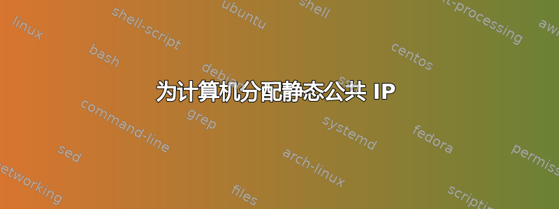 为计算机分配静态公共 IP