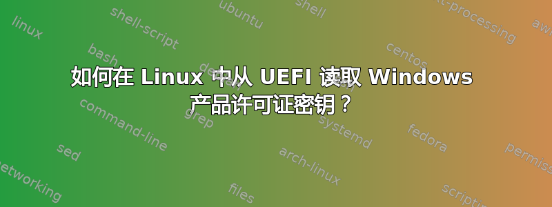 如何在 Linux 中从 UEFI 读取 Windows 产品许可证密钥？