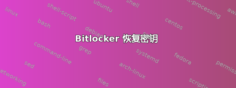 Bitlocker 恢复密钥