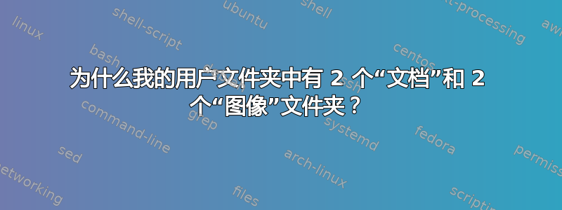 为什么我的用户文件夹中有 2 个“文档”和 2 个“图像”文件夹？