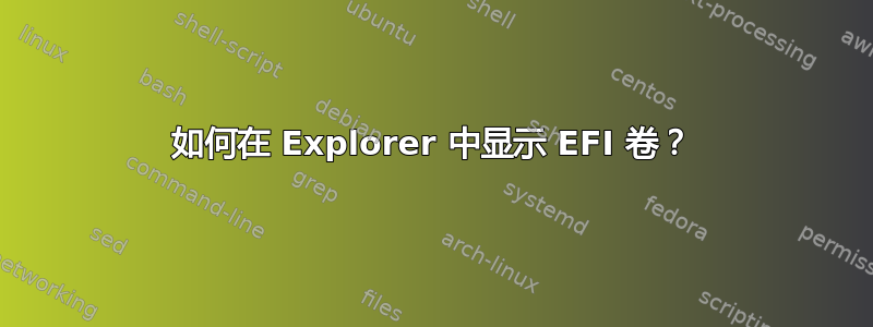 如何在 Explorer 中显示 EFI 卷？