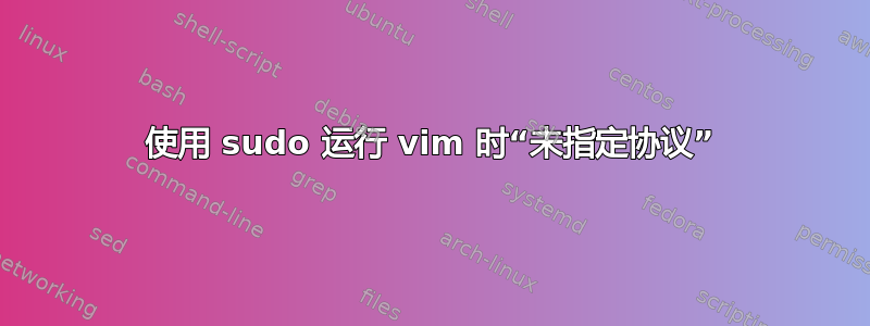 使用 sudo 运行 vim 时“未指定协议”