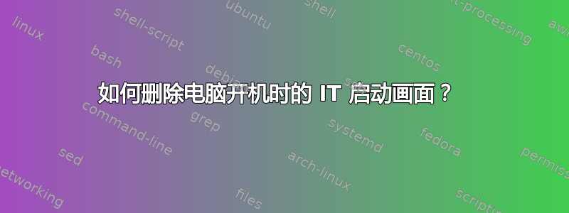 如何删除电脑开机时的 IT 启动画面？ 