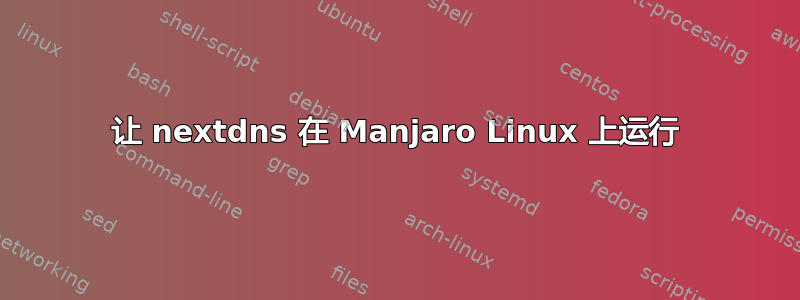 让 nextdns 在 Manjaro Linux 上运行