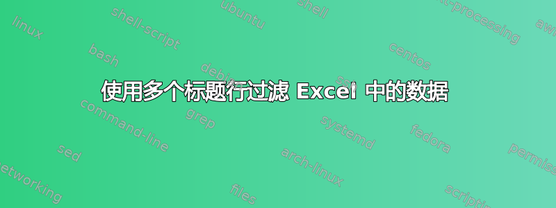 使用多个标题行过滤 Excel 中的数据