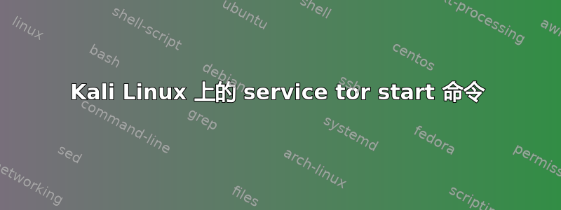 Kali Linux 上的 service tor start 命令