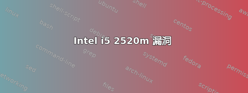 Intel i5 2520m 漏洞