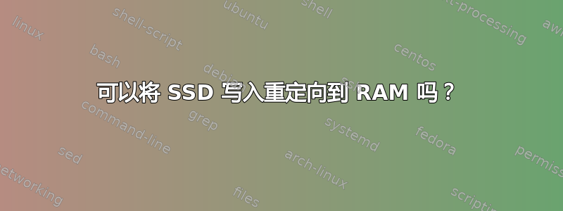 可以将 SSD 写入重定向到 RAM 吗？