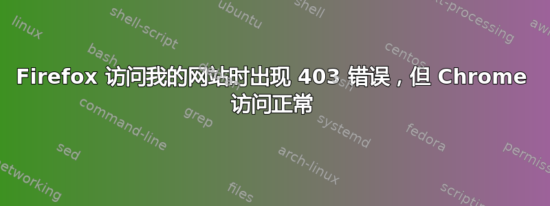 Firefox 访问我的网站时出现 403 错误，但 Chrome 访问正常