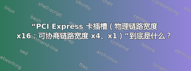 “PCI Express 卡插槽（物理链路宽度 x16；可协商链路宽度 x4、x1）”到底是什么？