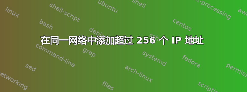 在同一网络中添加超过 256 个 IP 地址