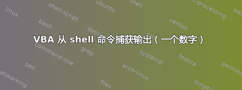 VBA 从 shell 命令捕获输出（一个数字）