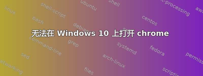 无法在 Windows 10 上打开 chrome