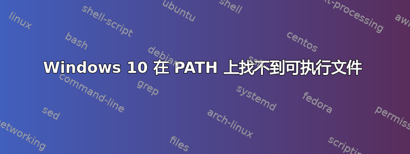 Windows 10 在 PATH 上找不到可执行文件