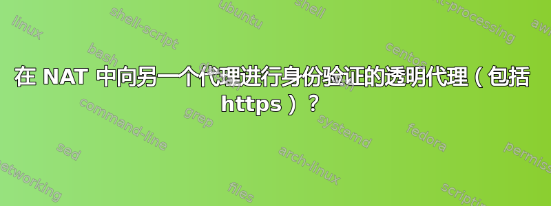 在 NAT 中向另一个代理进行身份验证的透明代理（包括 https）？