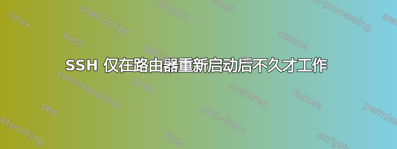 SSH 仅在路由器重新启动后不久才工作