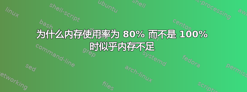 为什么内存使用率为 80% 而不是 100% 时似乎内存不足