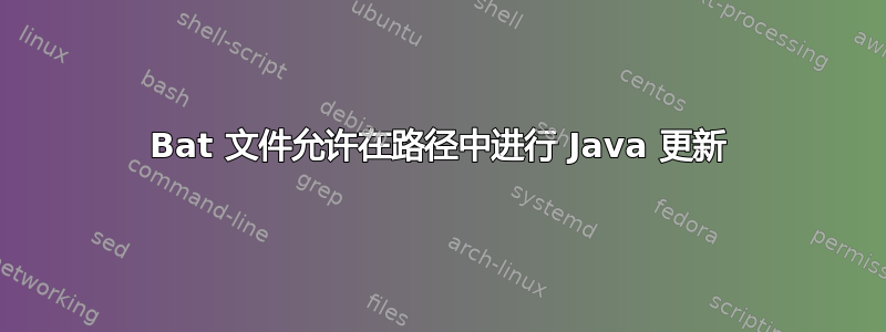 Bat 文件允许在路径中进行 Java 更新