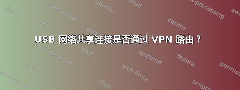 USB 网络共享连接是否通过 VPN 路由？