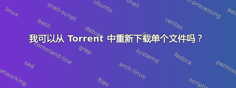 我可以从 Torrent 中重新下载单个文件吗？