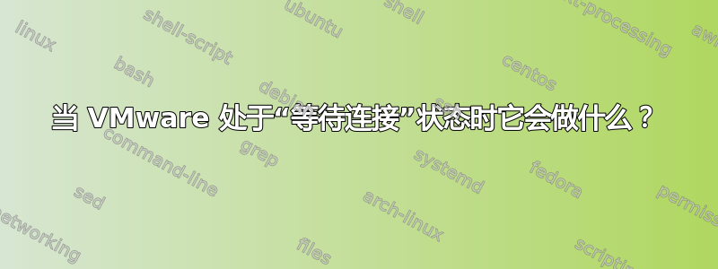 当 VMware 处于“等待连接”状态时它会做什么？