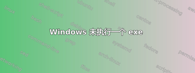 Windows 未执行一个 exe