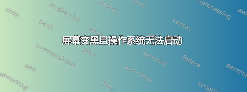 屏幕变黑且操作系统无法启动