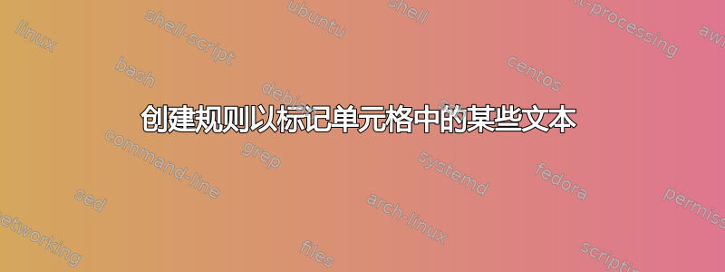 创建规则以标记单元格中的某些文本