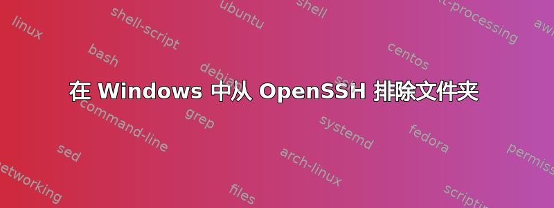 在 Windows 中从 OpenSSH 排除文件夹