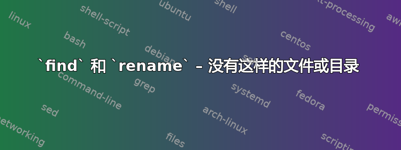 `find` 和 `rename` – 没有这样的文件或目录