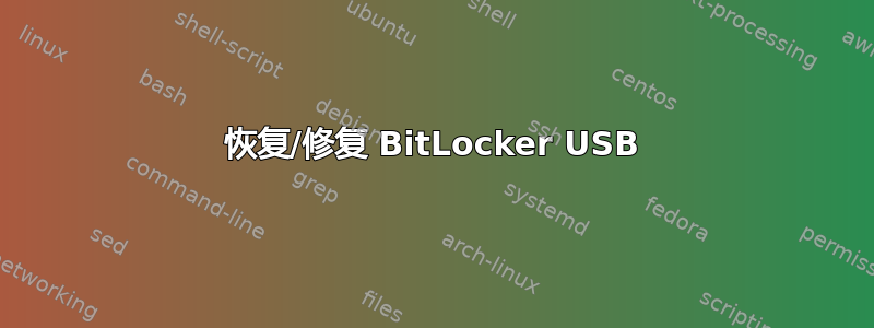 恢复/修复 BitLocker USB