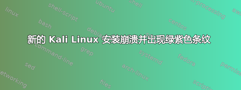 新的 Kali Linux 安装崩溃并出现绿紫色条纹