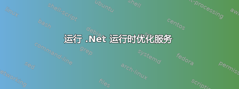 运行 .Net 运行时优化服务