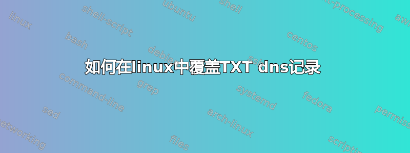 如何在linux中覆盖TXT dns记录