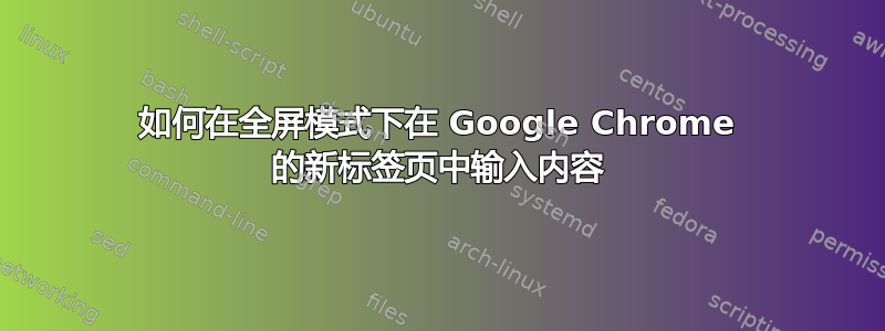 如何在全屏模式下在 Google Chrome 的新标签页中输入内容