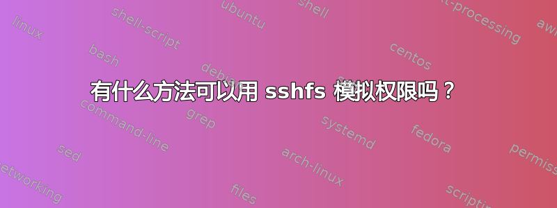 有什么方法可以用 sshfs 模拟权限吗？