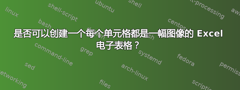 是否可以创建一个每个单元格都是一幅图像的 Excel 电子表格？