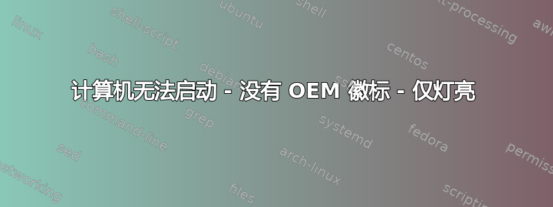 计算机无法启动 - 没有 OEM 徽标 - 仅灯亮