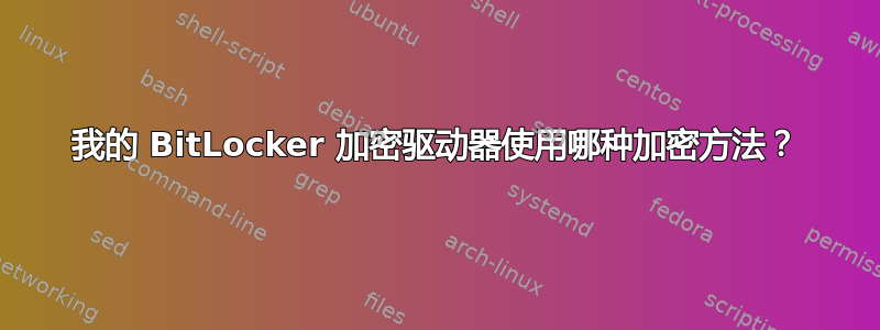 我的 BitLocker 加密驱动器使用哪种加密方法？