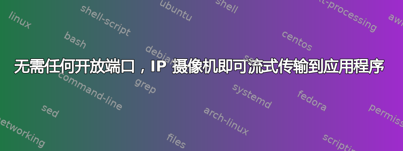 无需任何开放端口，IP 摄像机即可流式传输到应用程序