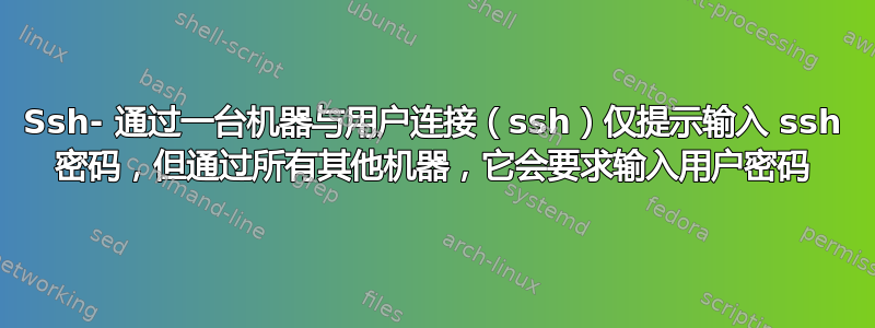 Ssh- 通过一台机器与用户连接（ssh）仅提示输入 ssh 密码，但通过所有其他机器，它会要求输入用户密码