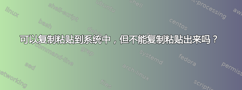 可以复制粘贴到系统中，但不能复制粘贴出来吗？