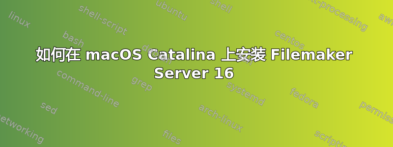 如何在 macOS Catalina 上安装 Filemaker Server 16