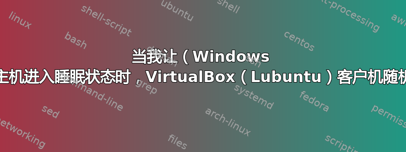 当我让（Windows 10）主机进入睡眠状态时，VirtualBox（Lubuntu）客户机随机死亡