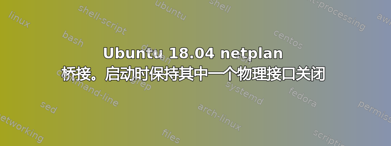 Ubuntu 18.04 netplan 桥接。启动时保持其中一个物理接口关闭