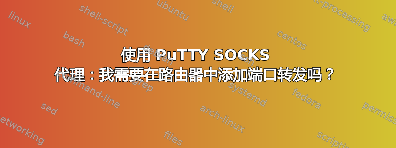 使用 PuTTY SOCKS 代理：我需要在路由器中添加端口转发吗？